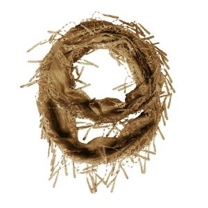 New Fashion Sheer Infinity Lace Scarf Khaki Color